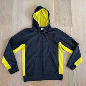Nike Therma-Fit University of Oregon Ducks Gray And Yellow Hoodie Size Small